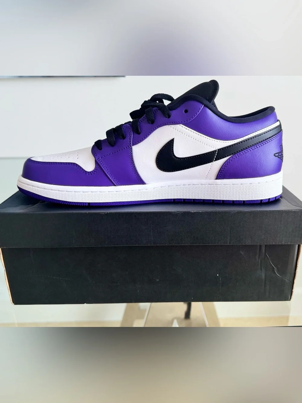 Jordan Men’s Purple, White and Black Court Low Top Sneakers